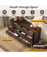 Rainsken 6 Drawer Fluted Dresser