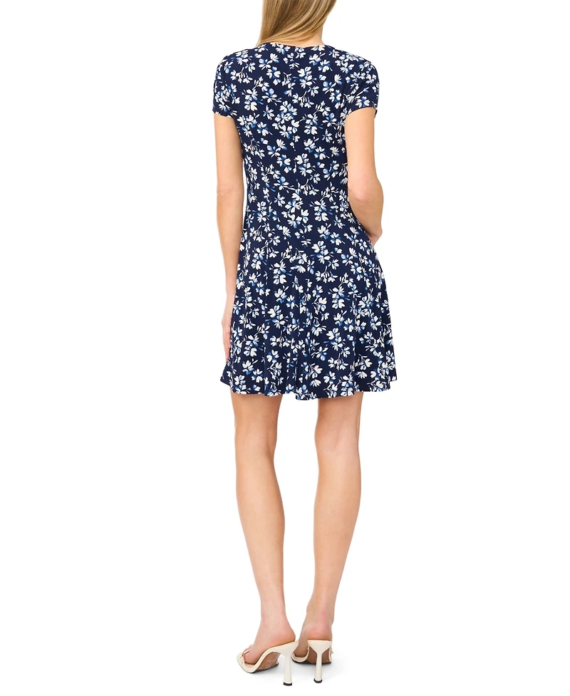 CeCe Women's Short-Sleeve V-Neck Knitted Dress