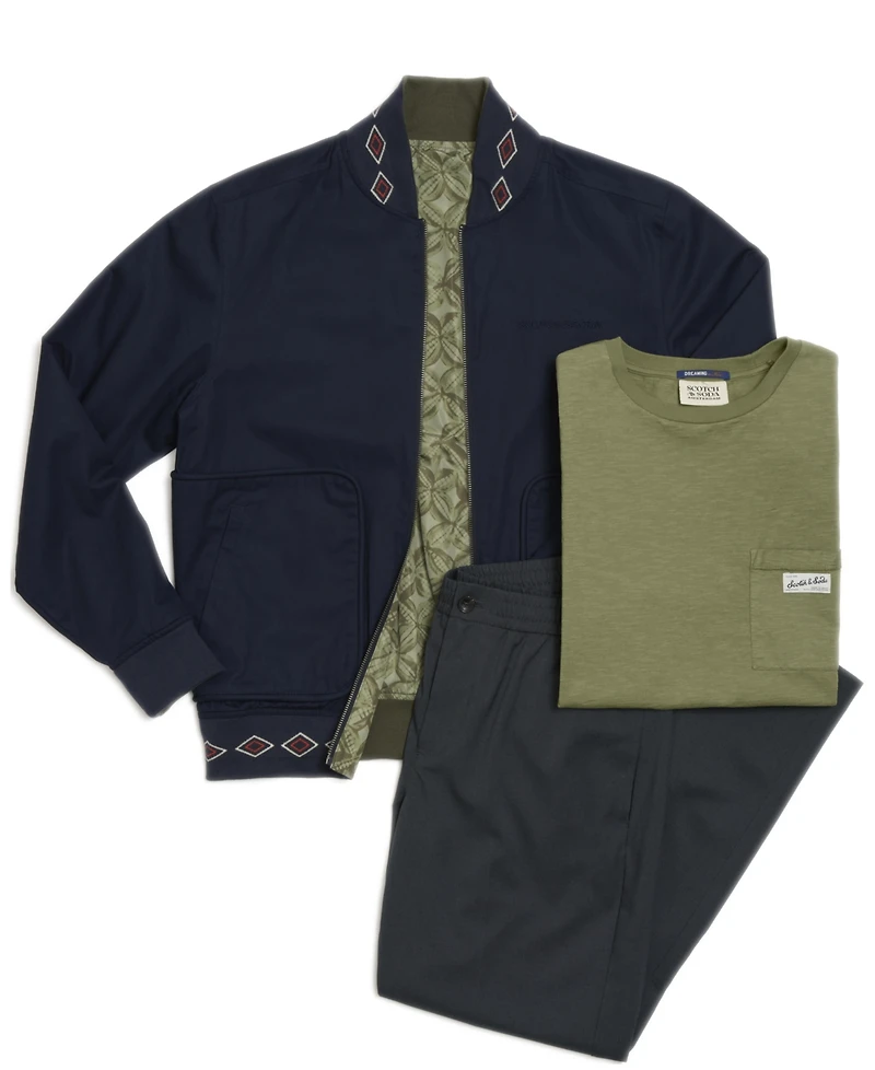 Scotch & Soda Men's Long-Sleeve Regular-Fit Printed Cotton Jacket