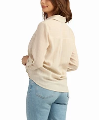 Bcx Women's Stripe Button-Up Shirt