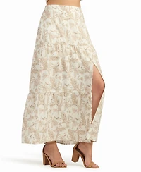 Bcx Women's Printed Heavy Dobby Tiered Skirt