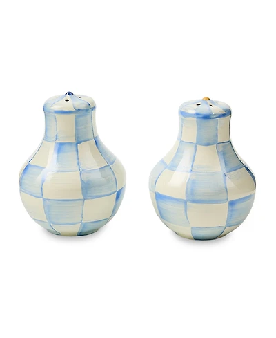 MacKenzie-Childs Sky Blue Check Salt & Pepper Shakers, 2-Pc. Set