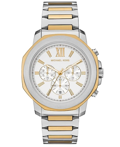 Michael Kors Men's Prescott Quartz Chronograph Two-Tone Stainless Steel Watch 44mm