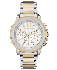 Michael Kors Men's Prescott Quartz Chronograph Two-Tone Stainless Steel Watch 44mm