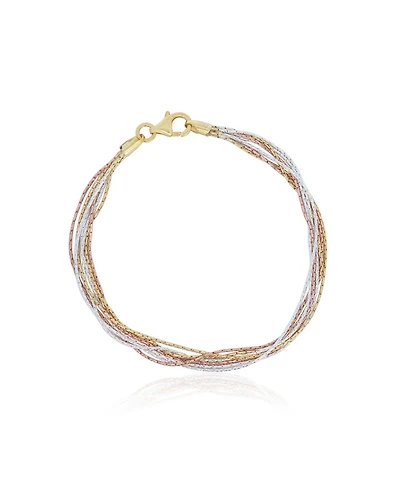 The Lovery Tricolor Seven Strand Bracelet 14K Gold-Plated Sterling Silver