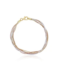 The Lovery Tricolor Seven Strand Bracelet 14K Gold-Plated Sterling Silver