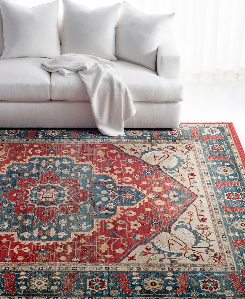 Lauren Ralph Lauren Chloe LRL1221A Red and Navy 8' X 10' Area Rug