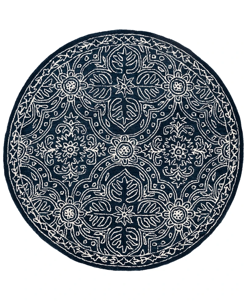 Lauren Ralph Lauren Etienne LRL6603N Navy and Ivory 5' X 5' Round Area Rug