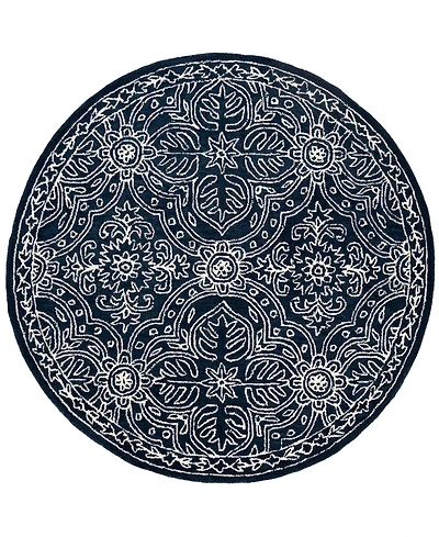 Lauren Ralph Lauren Etienne LRL6603N Navy and Ivory 5' X 5' Round Area Rug