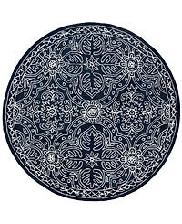 Lauren Ralph Lauren Etienne LRL6603N Navy and Ivory 5' X 5' Round Area Rug