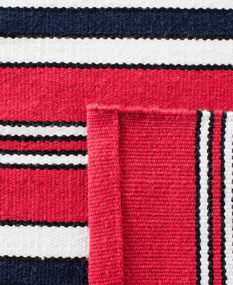 Lauren Ralph Lauren Leopold Stripe LRL2462E Red Outdoor Area Rug Collection
