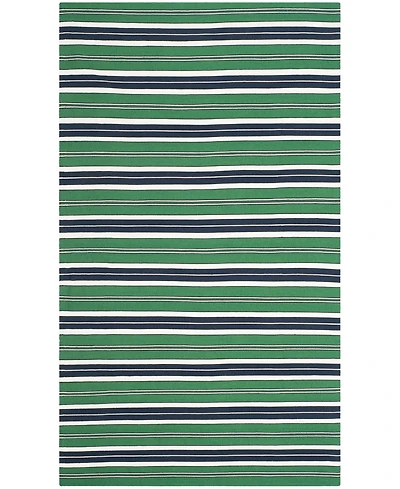 Lauren Ralph Lauren Leopold Stripe LRL2462K Green 5' X 8' Outdoor Area Rug