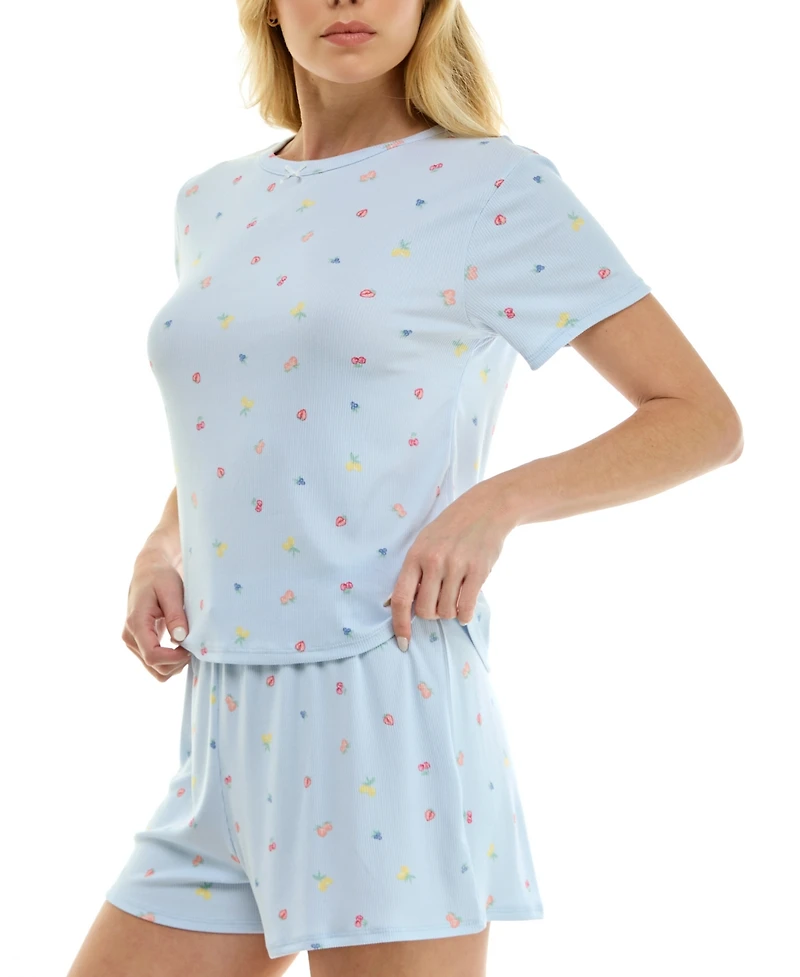 Sincerely Jules Women's Short-Sleeve T-Shirt and Pull-On Shorts, 2-Piece Set