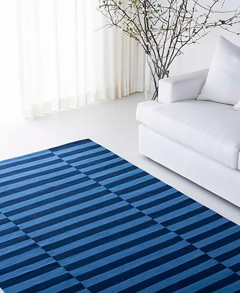 Lauren Ralph Lauren Ludlow Stripe LRL7350A Indigo 4' X 6' Area Rug