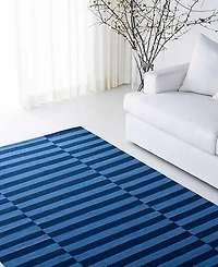 Lauren Ralph Lauren Ludlow Stripe LRL7350A Indigo 4' X 6' Area Rug