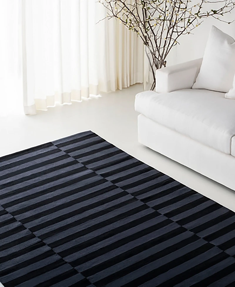 Lauren Ralph Lauren Ludlow Stripe LRL7350E Onyx 4' X 6' Area Rug