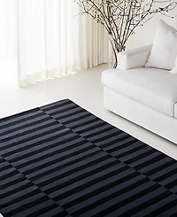 Lauren Ralph Lauren Ludlow Stripe LRL7350E Onyx 4' X 6' Area Rug