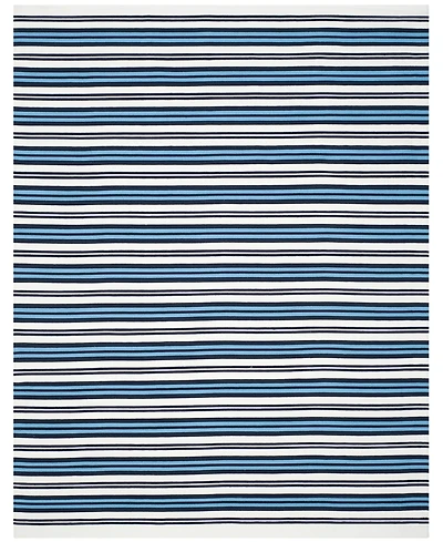 Lauren Ralph Lauren Leopold Stripe LRL2462B White and French Blue 8' X 10' Outdoor Area Rug