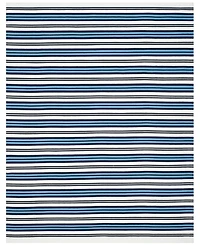 Lauren Ralph Lauren Leopold Stripe LRL2462B White and French Blue 8' X 10' Outdoor Area Rug