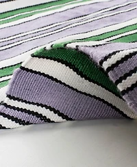 Lauren Ralph Lauren Leopold Stripe LRL2462G Lilac Outdoor Area Rug Collection