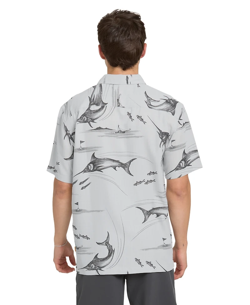 Quiksilver Waterman Men's Short-Sleeve Fish On Shirt