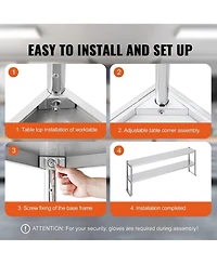 Sugift Adjustable Stainless Steel Double Overshelf 12 x 72 in for Kitchen and Workshop