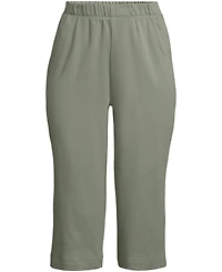 Lands' End Plus Sport Knit High Rise Elastic Waist Capri Pants