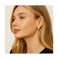 Dloria Elena Bold Dome Huggie Hoop Earrings