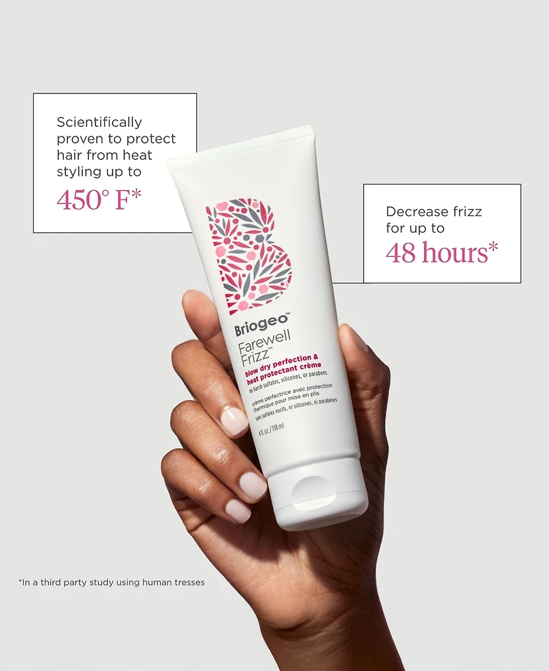 Briogeo Farewell Frizz Blow Dry Heat Protectant Creme, 4 oz.