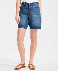 Lands' End Women's Soft Denim Mid Rise 7" Jean Shorts