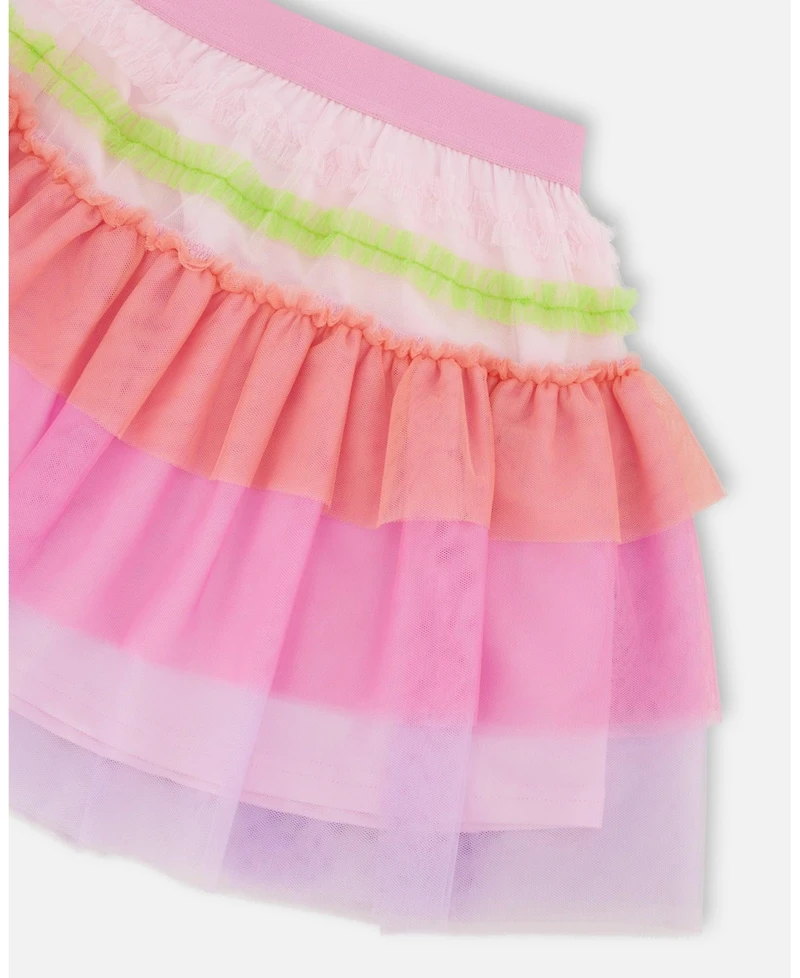 Deux par Deux Little Girls Mesh Skirt with Frills
