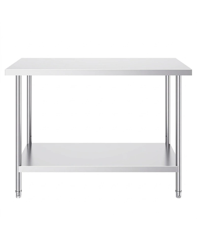 Sugift Stainless Steel Prep Table 24 x 48 x 34 in 800 lbs Capacity for Commercial Use