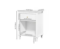sumyeg Wooden Nightstand with One Drawer and Shelf