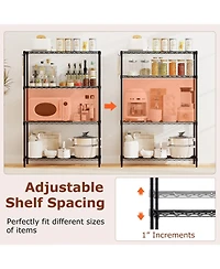 Sugift 4-Tier Metal Storage Shelving Unit with V-Shaped Wire Rack and 1000 Lbs Capacity