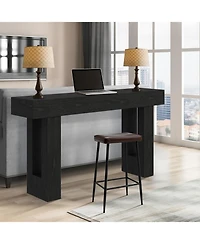 gaomon 63-Inch Long Console Table with Storage Shelf, Sofa Table Behind Couch and Entryway Table, Wooden Entry Table, Solid Wood Look Hallway Accent