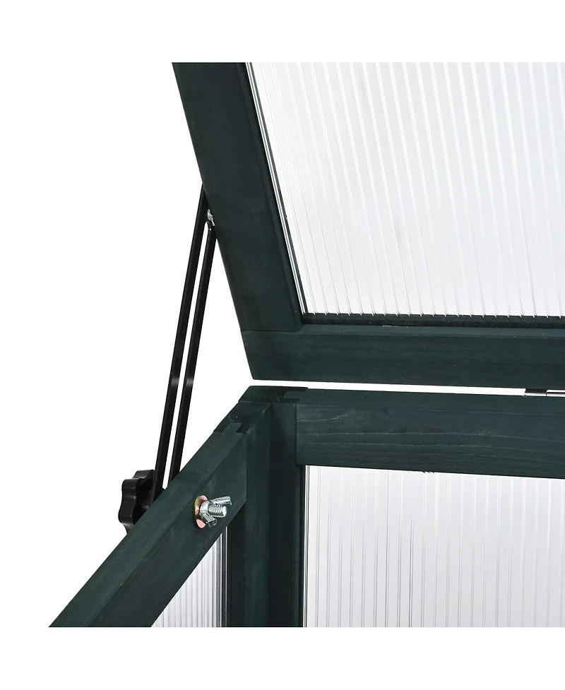sumyeg 62inch Outdoor Height Wood Large Greenhouse Balcony Portable Cold Frame with Wheels and Adjustable Shelves