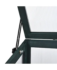 sumyeg 62inch Outdoor Height Wood Large Greenhouse Balcony Portable Cold Frame with Wheels and Adjustable Shelves