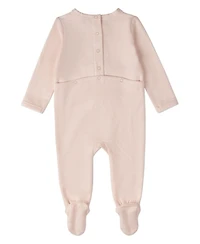 MeMoi Baby Girls "A Flower Power" Embroidered Long-Sleeve Footie