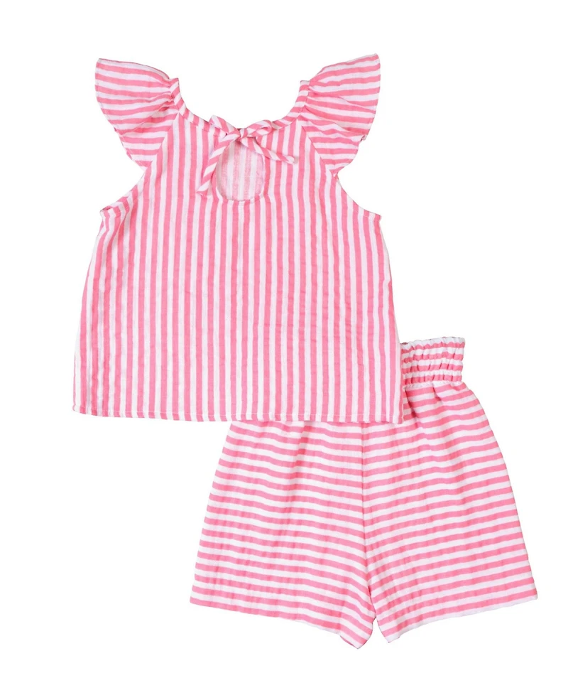 Florence Eiseman Toddler Girls Stripe Gauze Top And Shorts