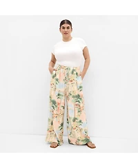 City Chic Women's Halle Sardinia Print Wide Leg Pant