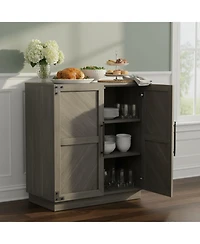 Yigii Sideboard Buffet Cabinet Farmhouse Storage Adjustable Shelves Living Room Entryway