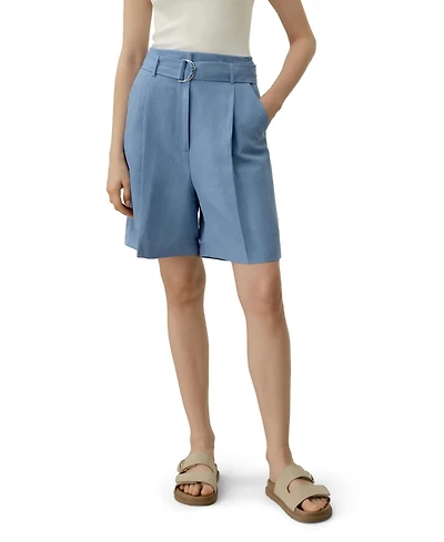 Lilysilk Women's Silk Linen Belted Shorts