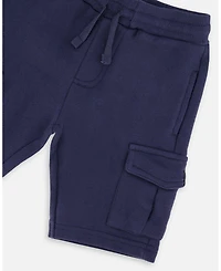 Deux par Little Boys French Terry Shorts Blue
