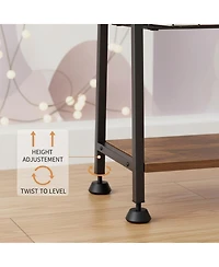 Yigii Freestanding Hall Tree Coat Rack 7 Hooks 3 Shelves Industrial Style