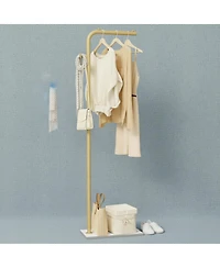 Yigii L Shaped Freestanding Metal Coat Rack Tree with Rock Base for Bedroom Hallway Entrance