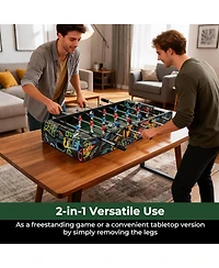 Slickblue 37 Inch Mini Foosball Table 2-in-1 Game Table with Detachable Legs for Tabletop
