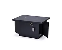 LeisureMod Chelsea Propane Fire Pit 44 Inch 55,000 Btu Auto-Ignition Gas Table with lid, Wind Guard and Decorative Stones Aluminum Frame