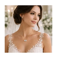 Dloria 2 ct. t.w. Toi et Moi Moissanite Necklace (Heart and Emerald-Cut, Color D, Fl Clarity) in Gold Vermeil