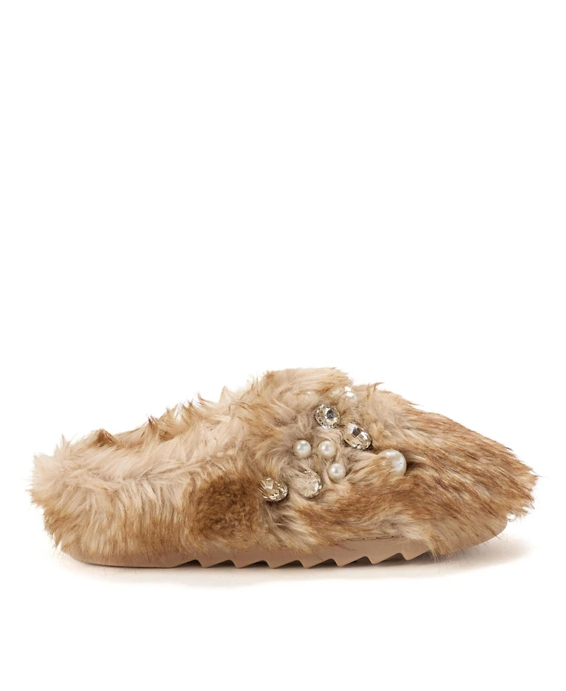 Dearfoams Women's Annabelle Pile Clog Slipper with Embellishment