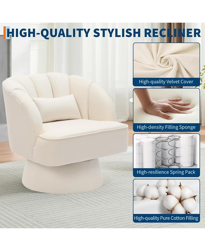 gaomon Swivel Barrel Accent Chairs Set of 2, 360° Striped Back Lounge Chairs